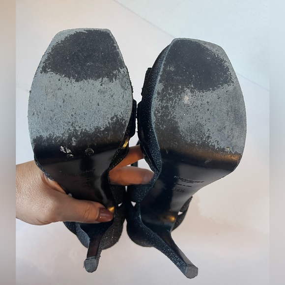 YSL Yves Saint Laurent Tribute platform Sandal in black shimmer - Picture 7 of 7